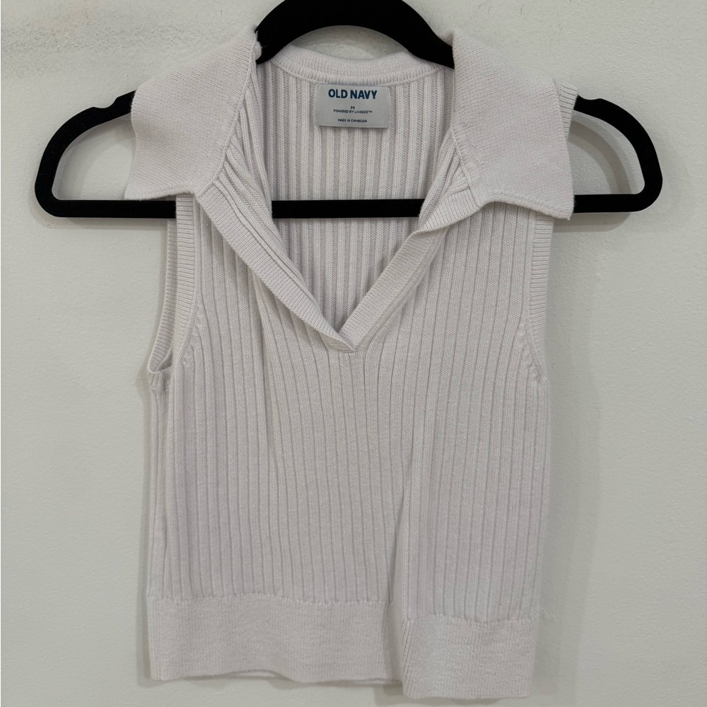 Old Navy Ribbed Knit Top in Cream